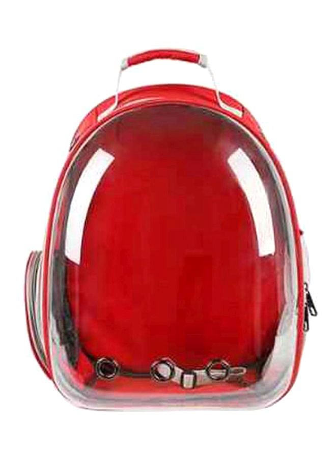 حقيبة ظهر بهيكل متين وتصميم محمول تصلح للخروج وأغراض السفر أحمر / شفاف 31x42x28سم - Image 1